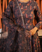 Charcoal Blue Kalamkari Suit Set