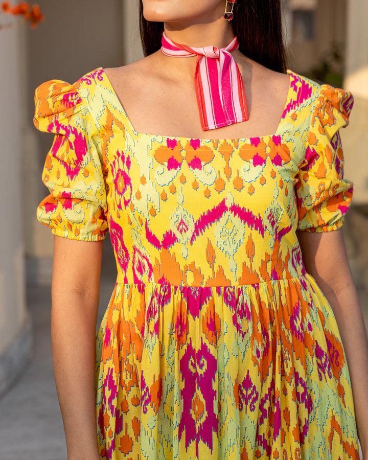 Multicolour Ikat Dress