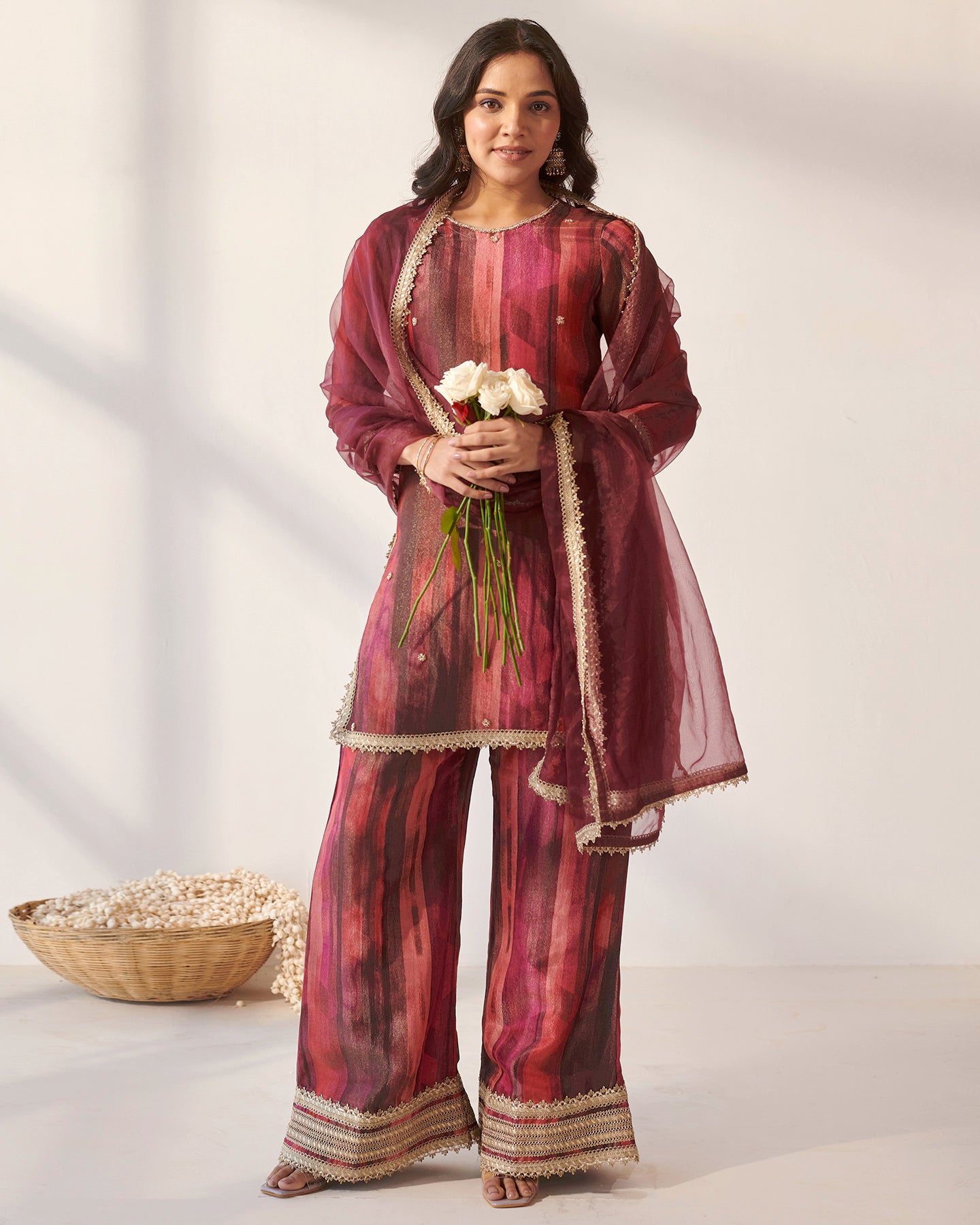 Magenta Gota Work Suit Set