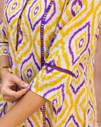 Sorbet Yellow Ikat Kurta Set
