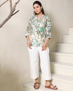 Off-White Cotton Printed Co-ord Set