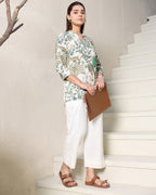 Off-White Cotton Printed Co-ord Set