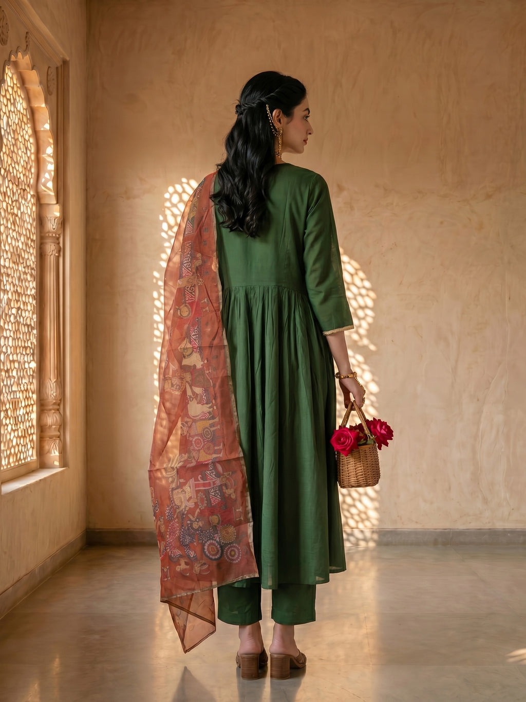 Emerald Aura Anarkali Suit Set
