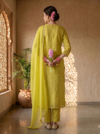 MUSTARD CHANDERI SUIT SET