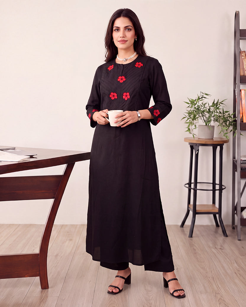 BLACKISH RED FLOWER SET
