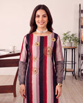 STRIPED BROWN KURTA SET