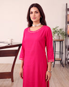 PINK ROUND KURTA SET