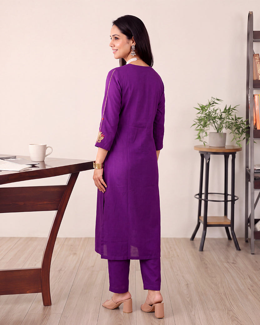 PURPLE DORI KURTA SET