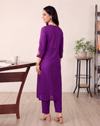 PURPLE DORI KURTA SET