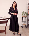 BLACK RED LINE KURTA SET