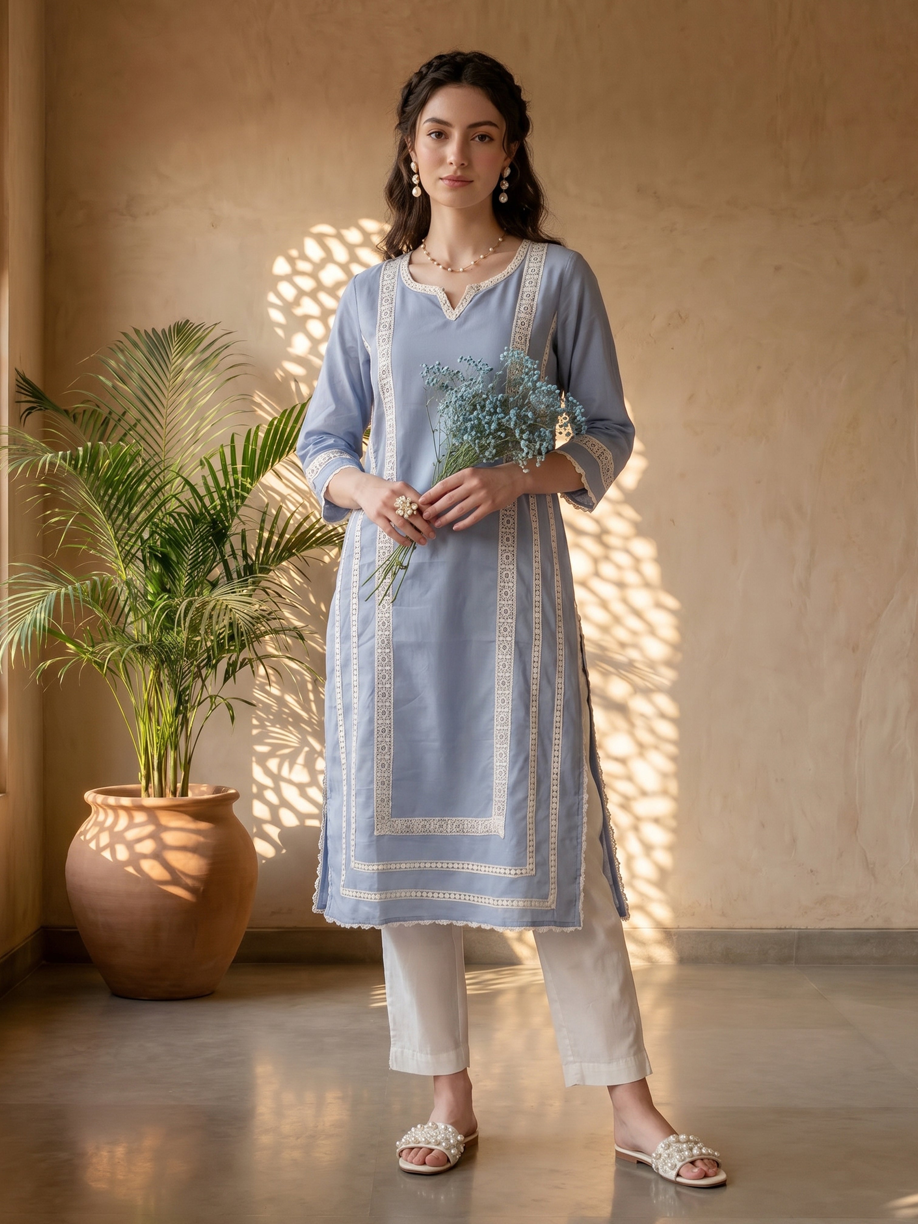 THE POWDER BLUE GRACE KURTA