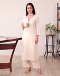 CREAMISH EMBROIDERED SET