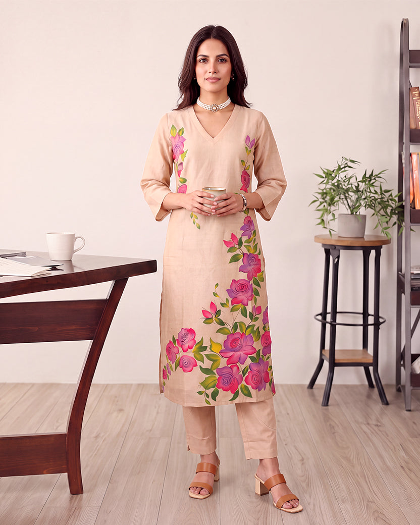 BEIGE MULTICOLOUR FLOWER SET