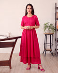 MAROON ANARKALI KURTA SET