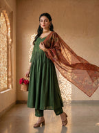 Emerald Aura Anarkali Suit Set