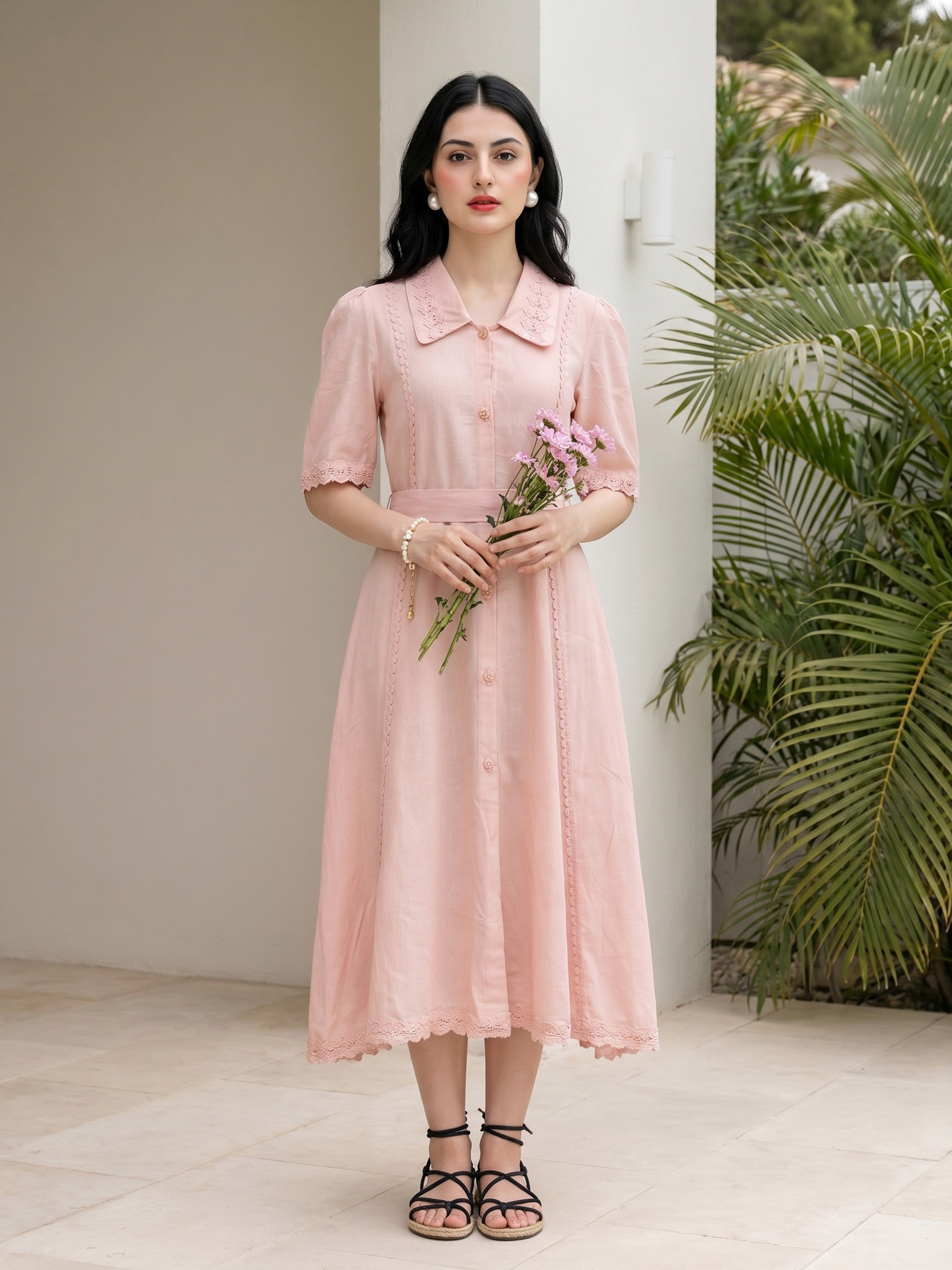 THE BLUSH HEIRLOOM MIDI DRESS