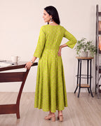 GREEN GOLDEN KURTA SET