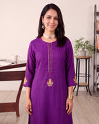 PURPLE DORI KURTA SET
