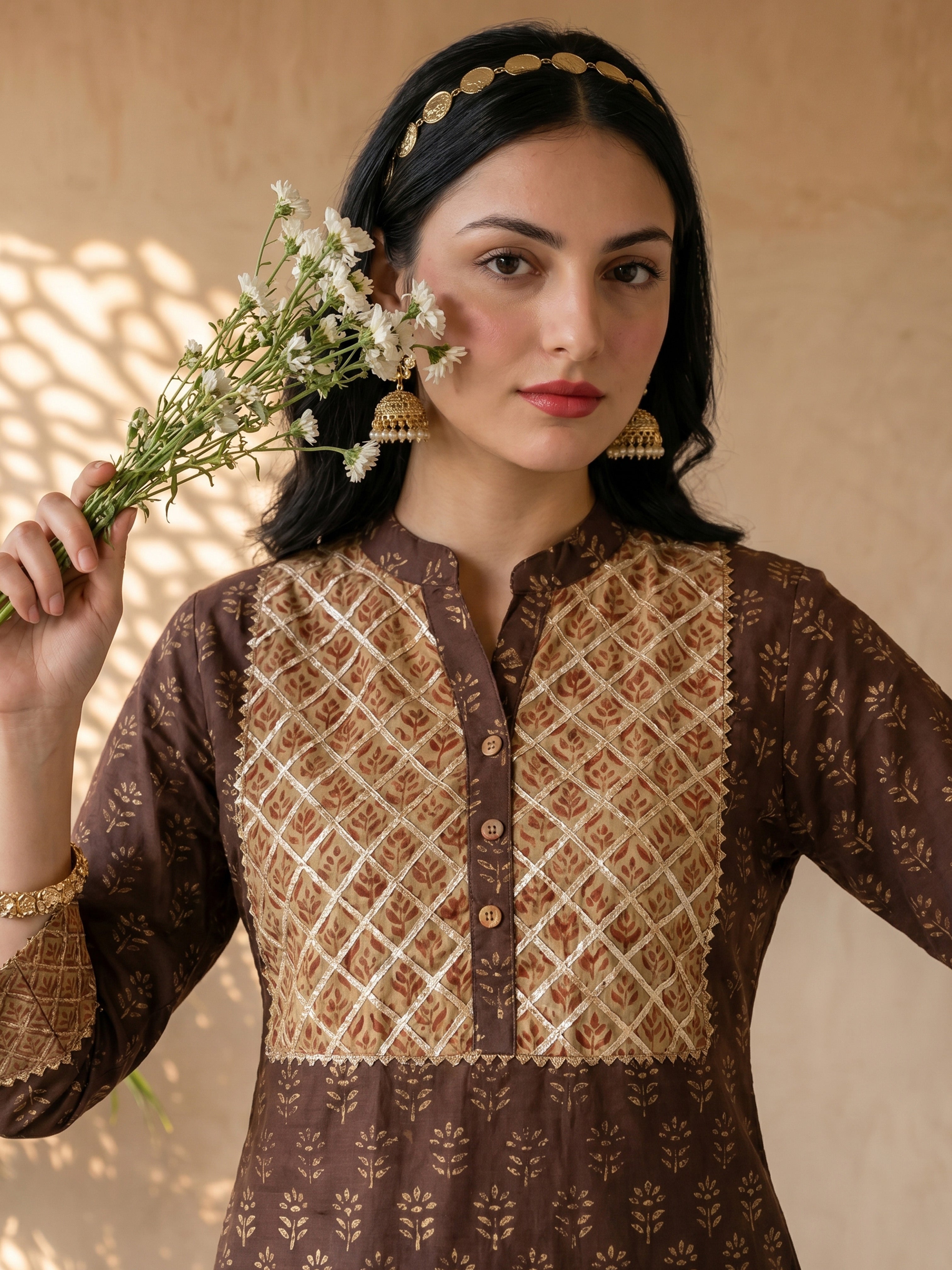 Espresso Heritage Printed Kurta