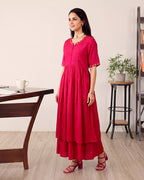 MAROON ANARKALI KURTA SET