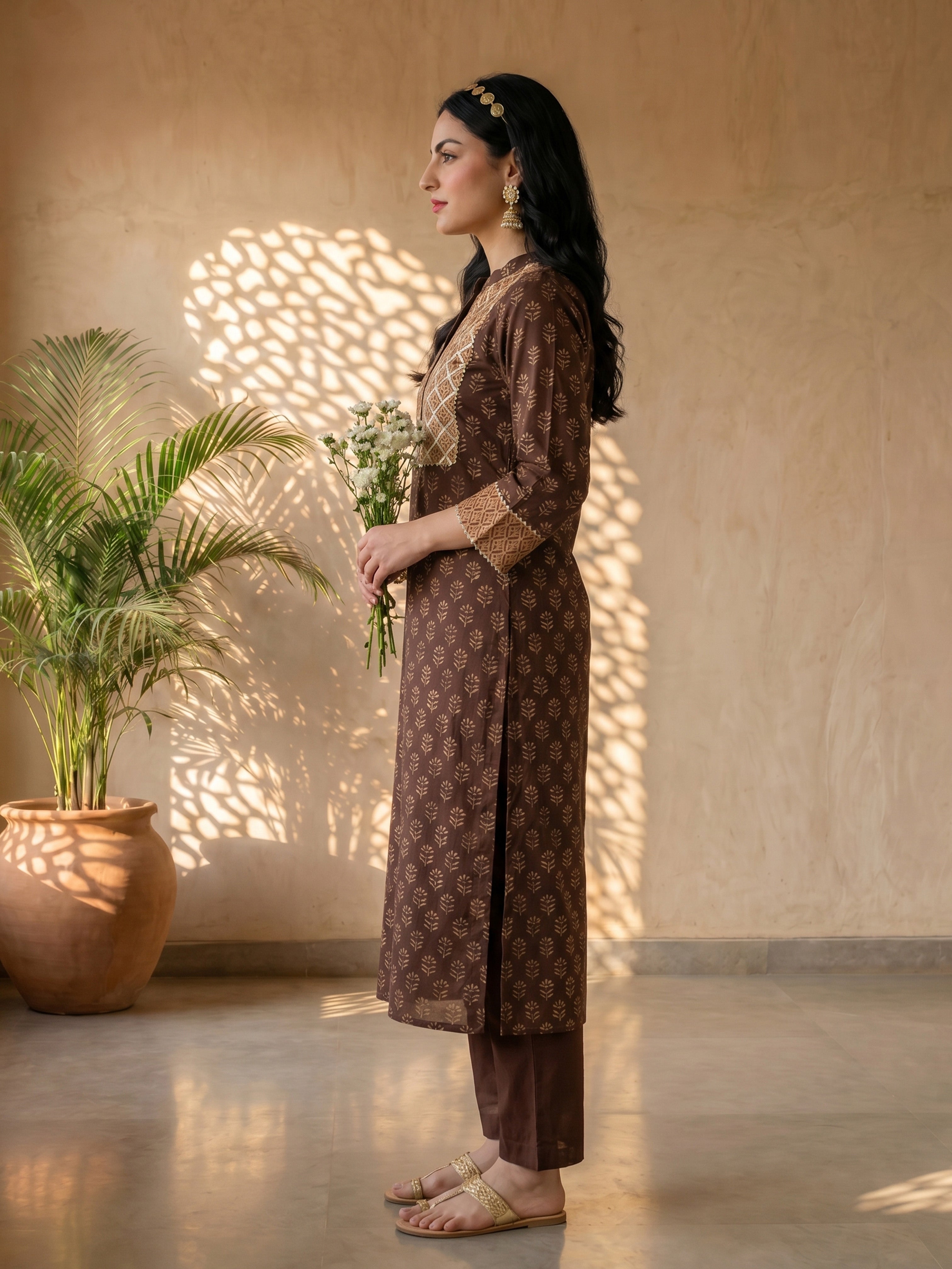Espresso Heritage Printed Kurta