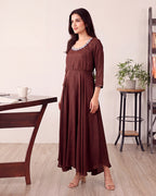 BROWN EMROIDERED SET
