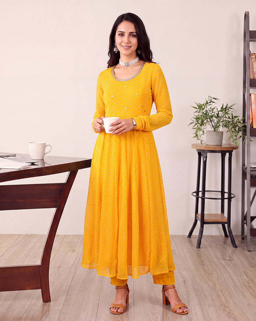 YELLOW LEHRIYA SET