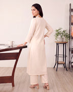 CREAMISH EMBROIDERED SET