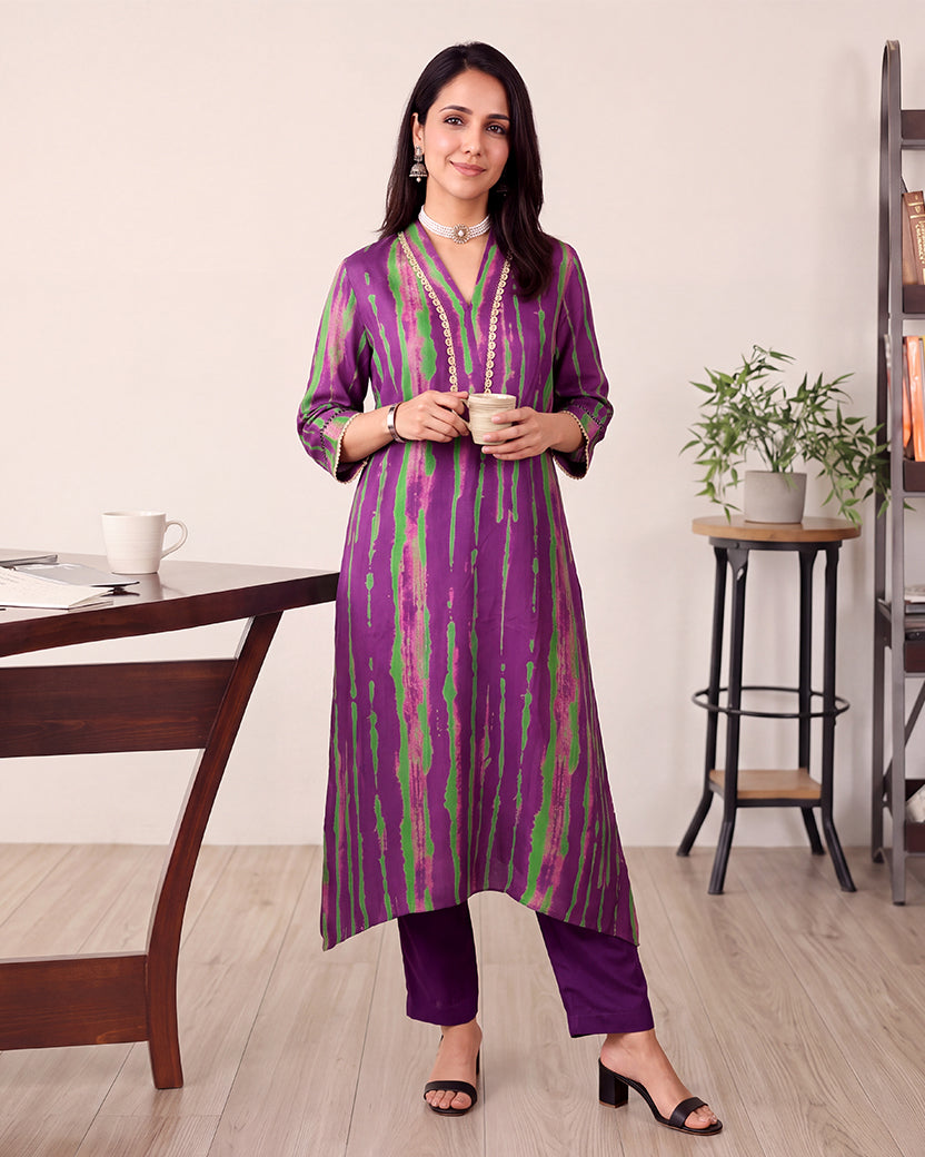 PURPLE STRIPED SET