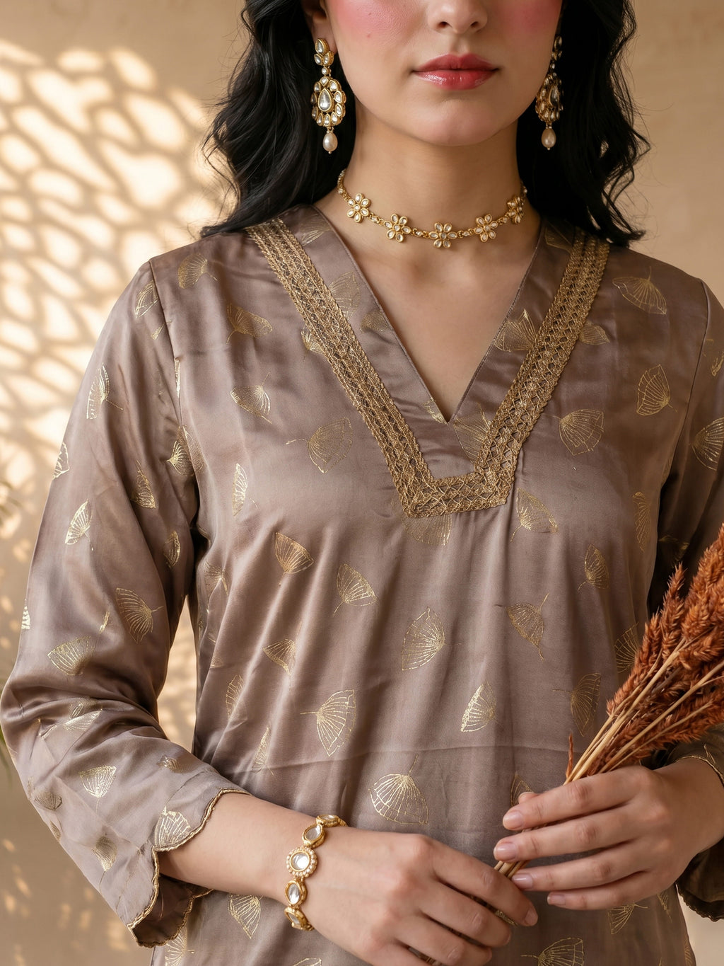 THE TAUPE GLEAM KURTA SET