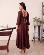 BROWN EMROIDERED SET