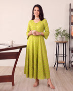 GREEN GOLDEN KURTA SET