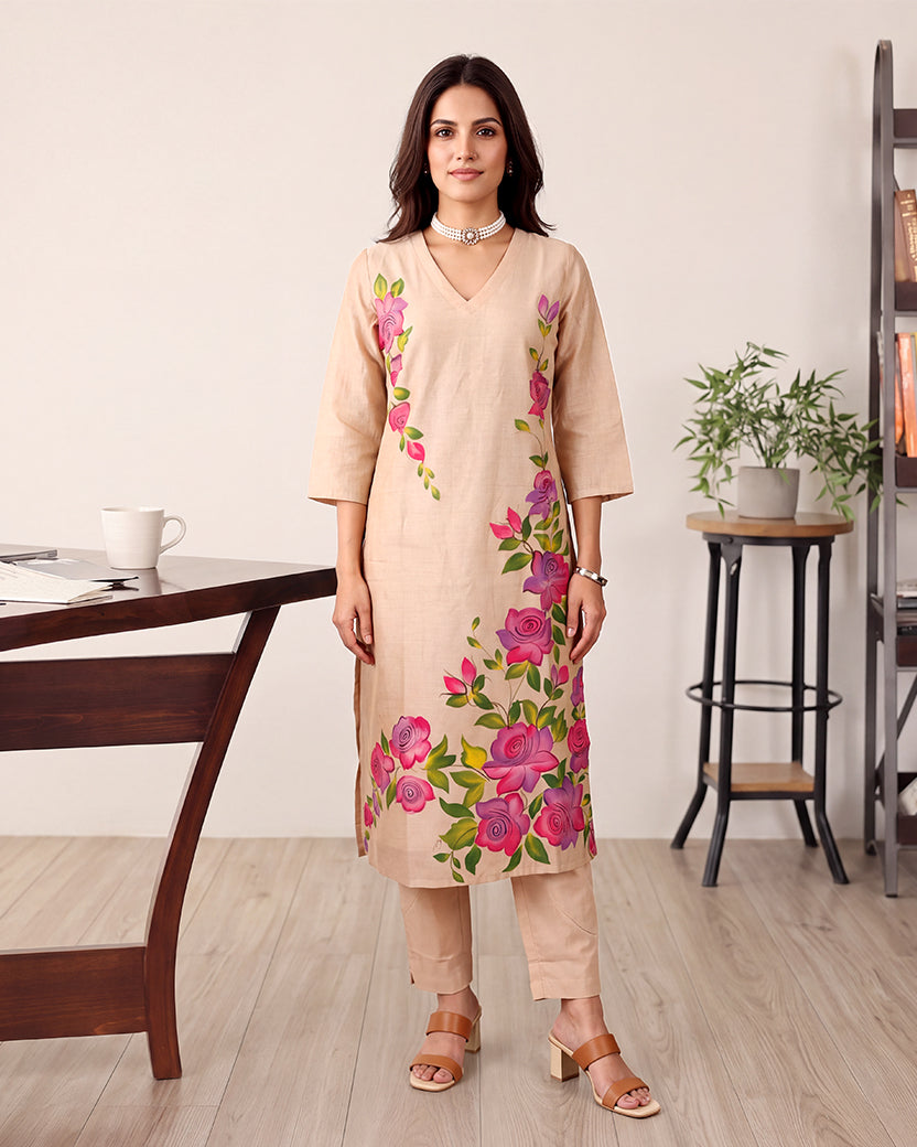 BEIGE MULTICOLOUR FLOWER SET