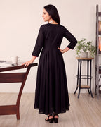 BLACK RED LINE KURTA SET