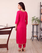 PINK ROUND KURTA SET