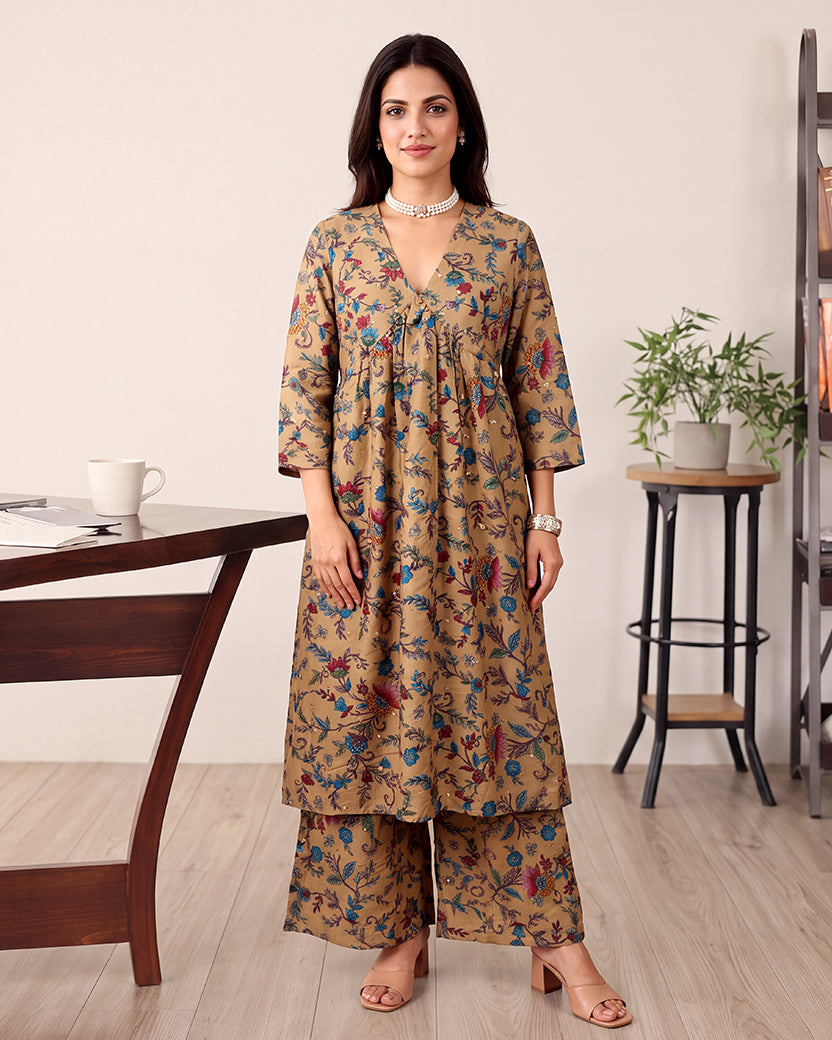 BEIGE FLOWER SET