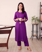 PURPLE DORI KURTA SET