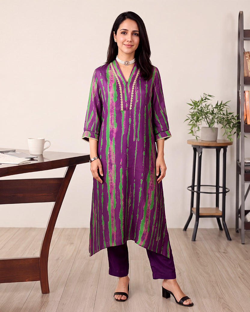 PURPLE STRIPED SET