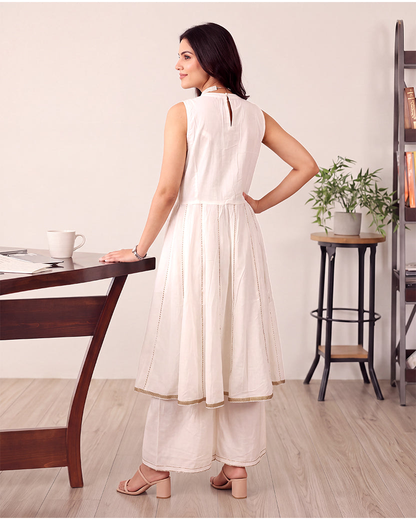 VRUSHALI WHITE KURTA SET