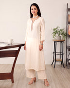 CREAMISH EMBROIDERED SET