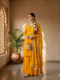 Golden Aura Sharara Suit Set