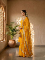 Golden Aura Sharara Suit Set