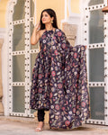 Ebony Kalamkari Anarkali Suit Set