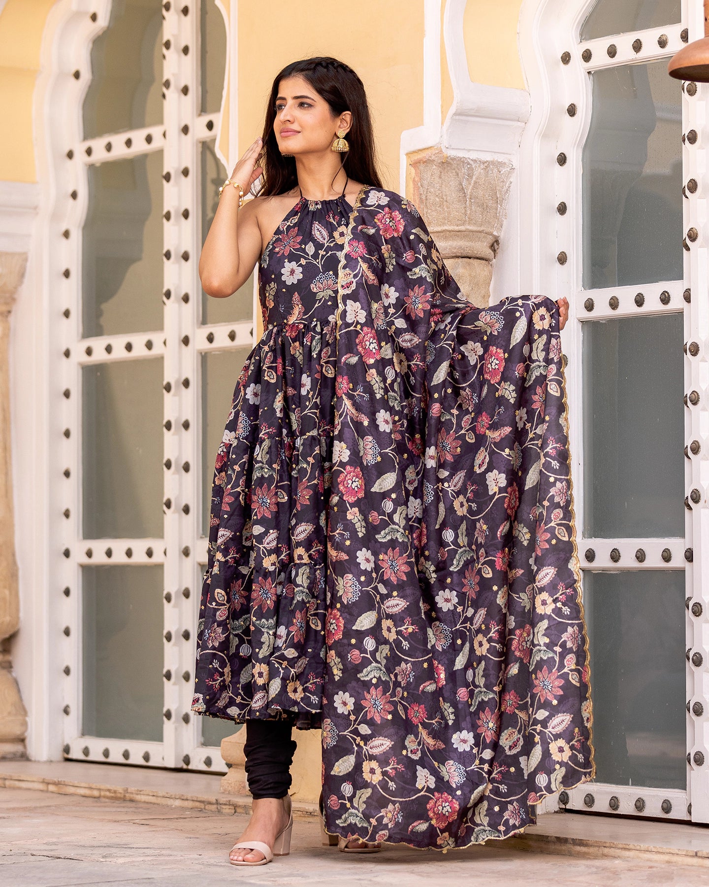 Ebony Kalamkari Anarkali Suit Set
