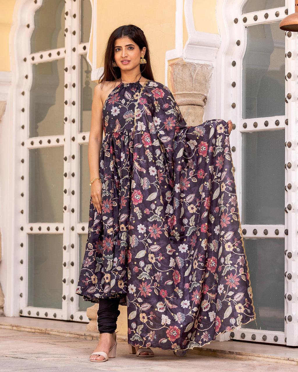 Ebony Kalamkari Anarkali Suit Set