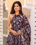 Ebony Kalamkari Anarkali Suit Set