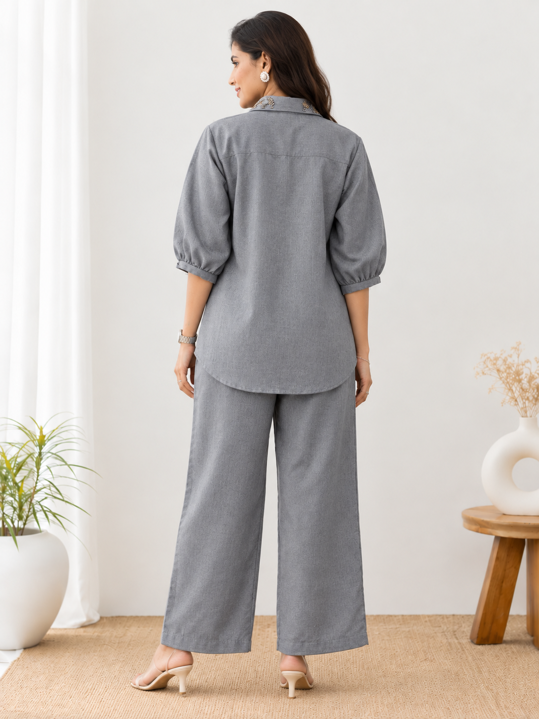 GREY LINEN CO-ORD SET