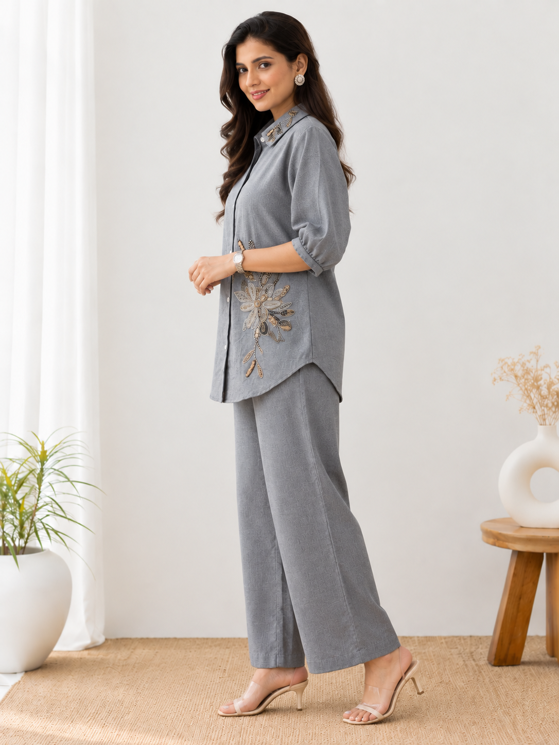 GREY LINEN CO-ORD SET