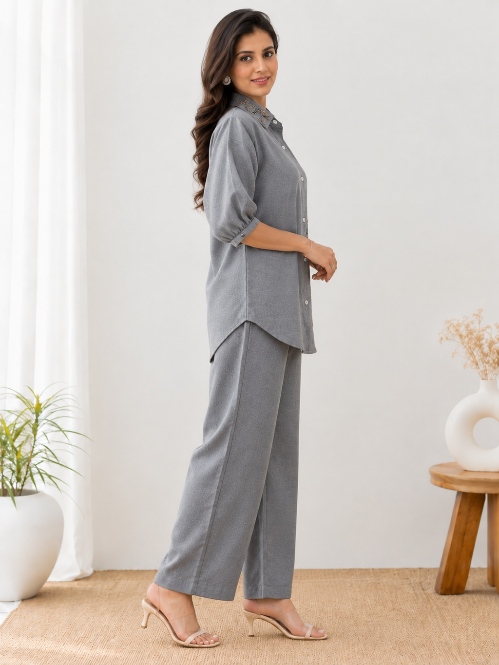 GREY LINEN CO-ORD SET