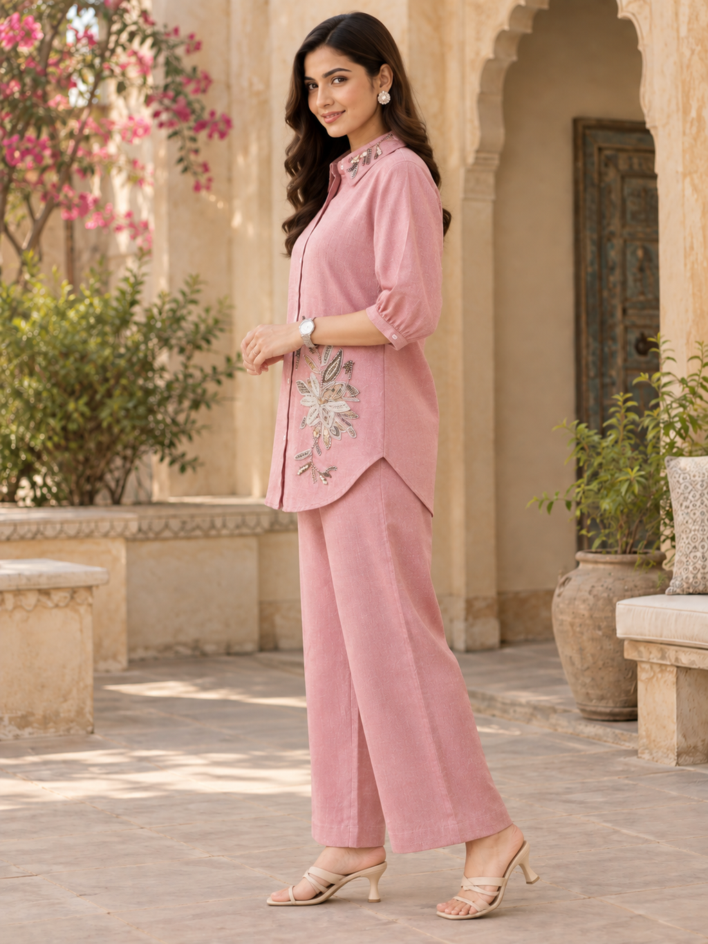 DUSTY PINK LINEN CO-ORD SET